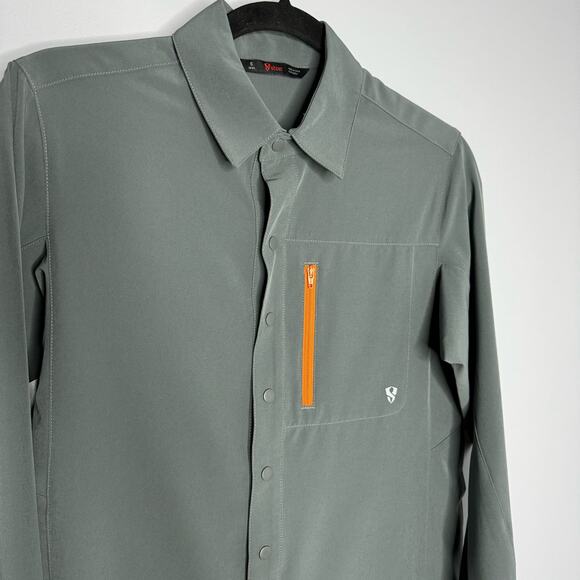 Stoic Shirt Mens Long Sleeve Performance Stretch Snap Hiking Small Charcoal Grey - Picture 2 of 9